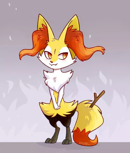 A fluffy Braixen [art by me @kazunekomori on twitter]