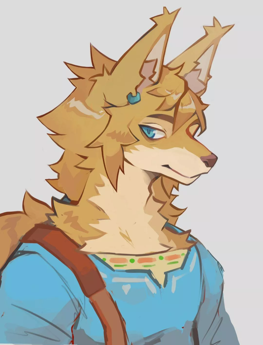 A furry version of Link (Zelda botw) art by me