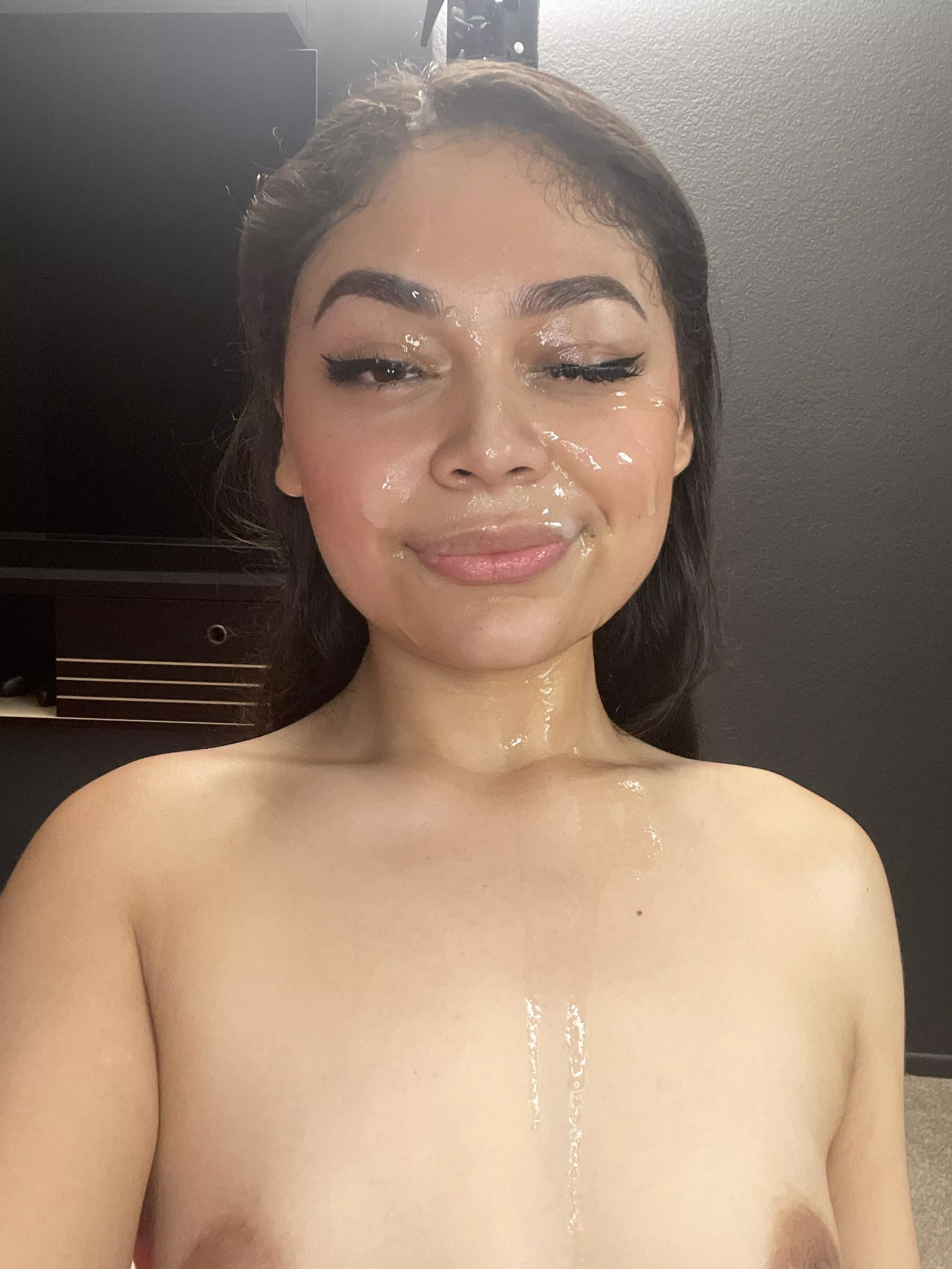 A happy glazed donut