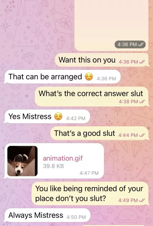 A quick random reminder for my control for my sissy slut