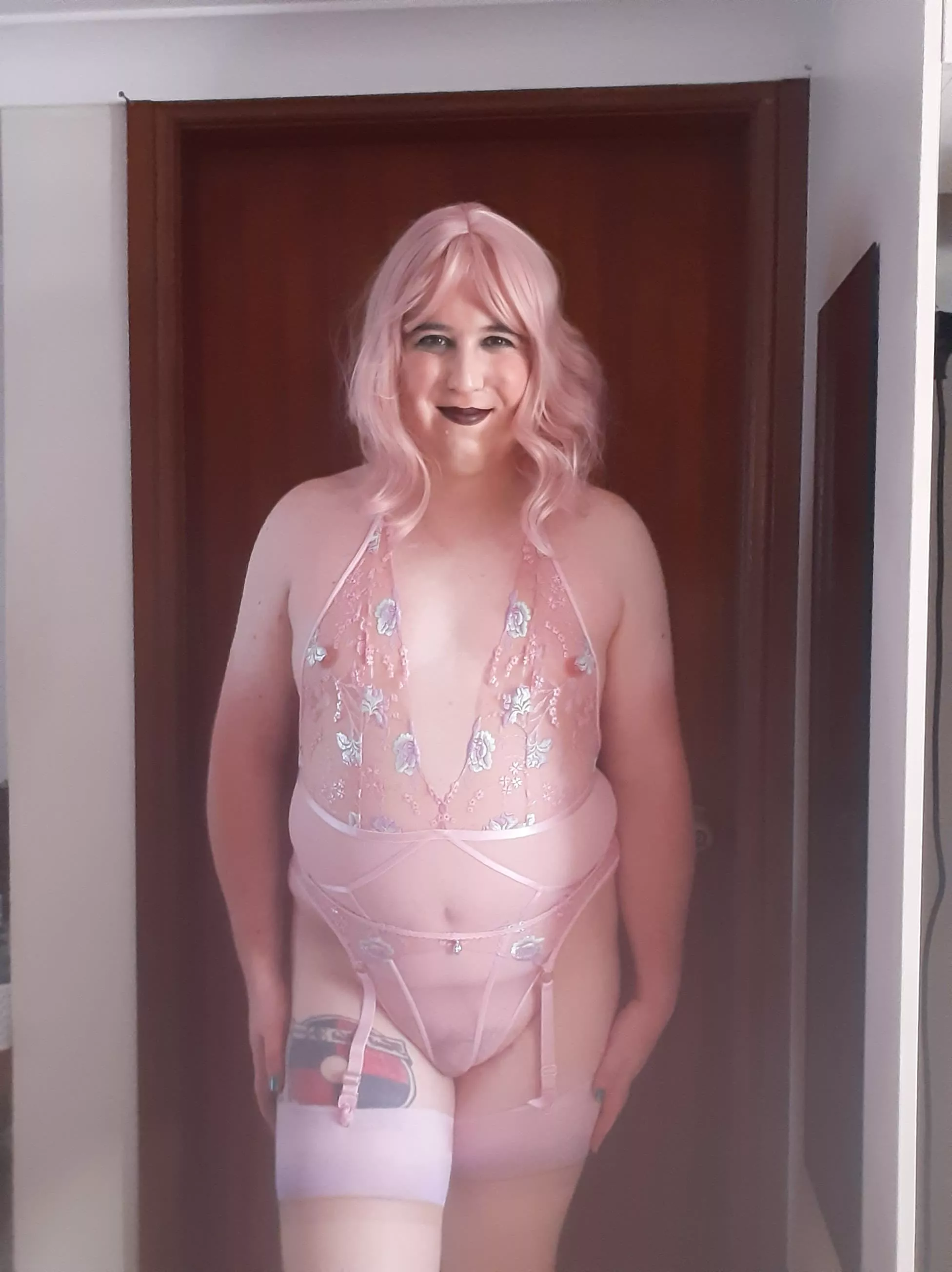 All ready to be his pink plaything this evening