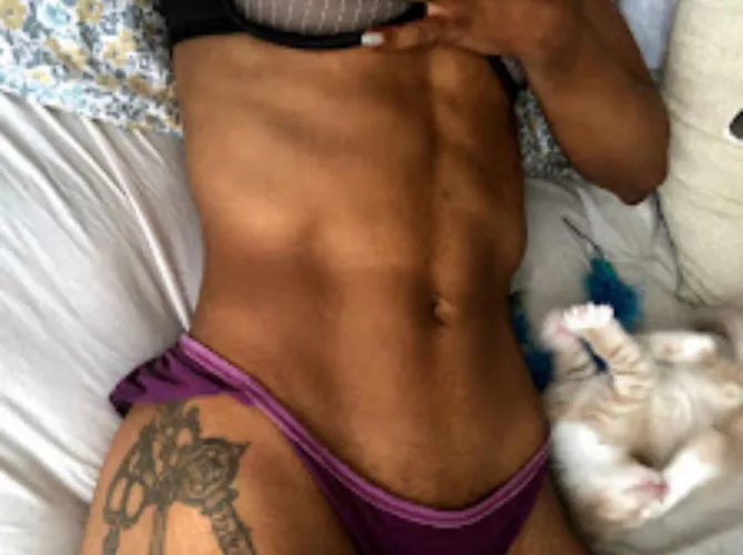 Are my abs hard enough for you to make a mess on yet?🥺😈