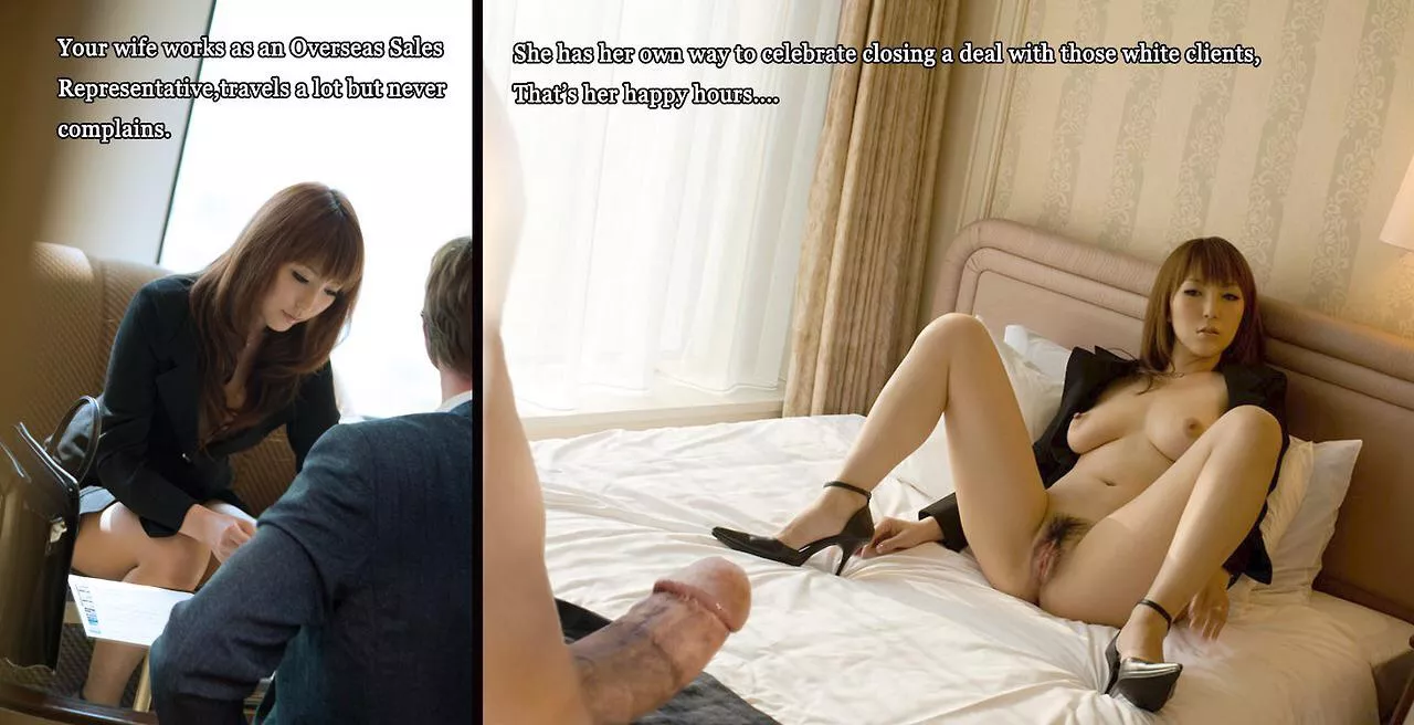 Asian biz woman in heels cheating on her husband.. white expat businessmen in Asia know all about this....