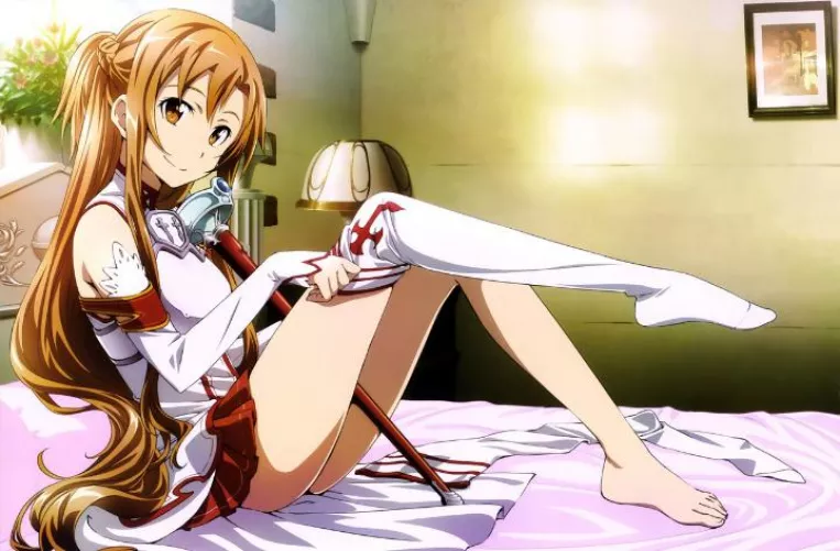 Asuna Yuuki getting dressed