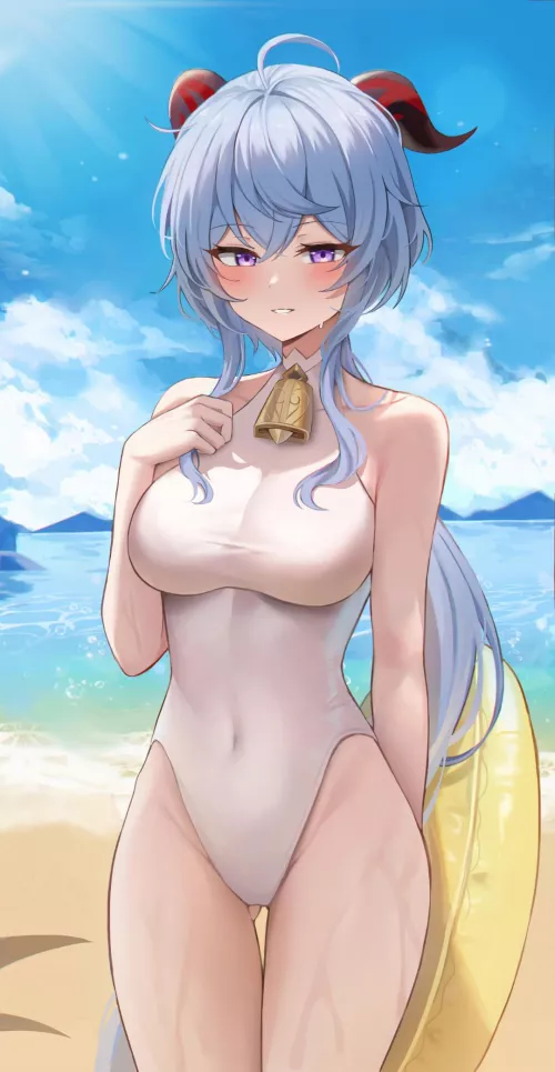 Beachtime with Ganyu in her tight bathingsuit~ [Genshin Impact]