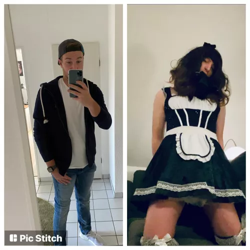 Before and after watching some sissy videos 😇