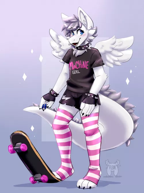 Bouta bust this kickflip. (Art by me: Fleurfurr on Twitter)