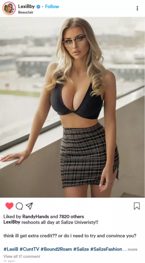 Cuntagram @LexiBby ill do anything for extra credit x