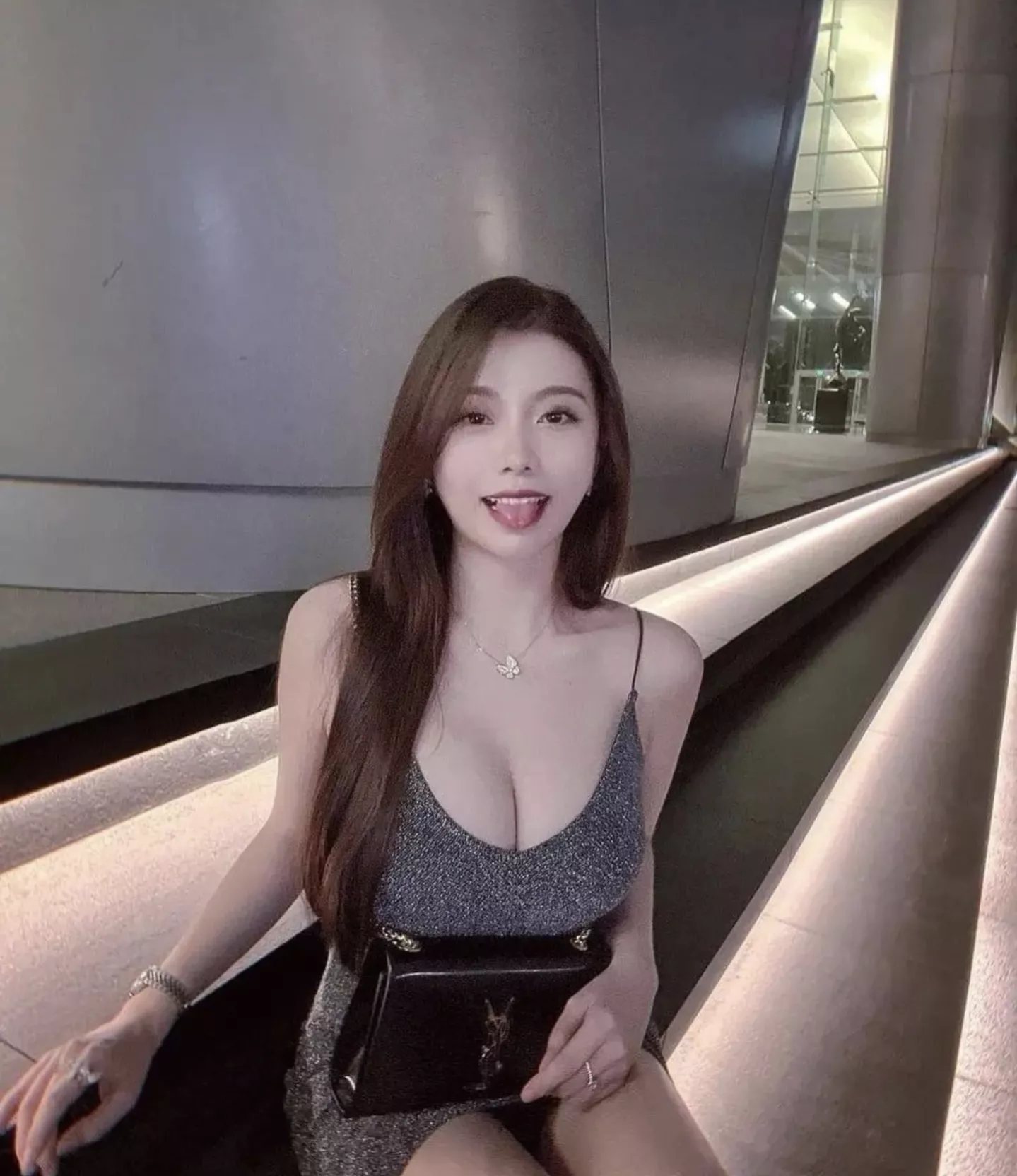 Cute girl cleavage and short dress Cute girl cleavage and short dress