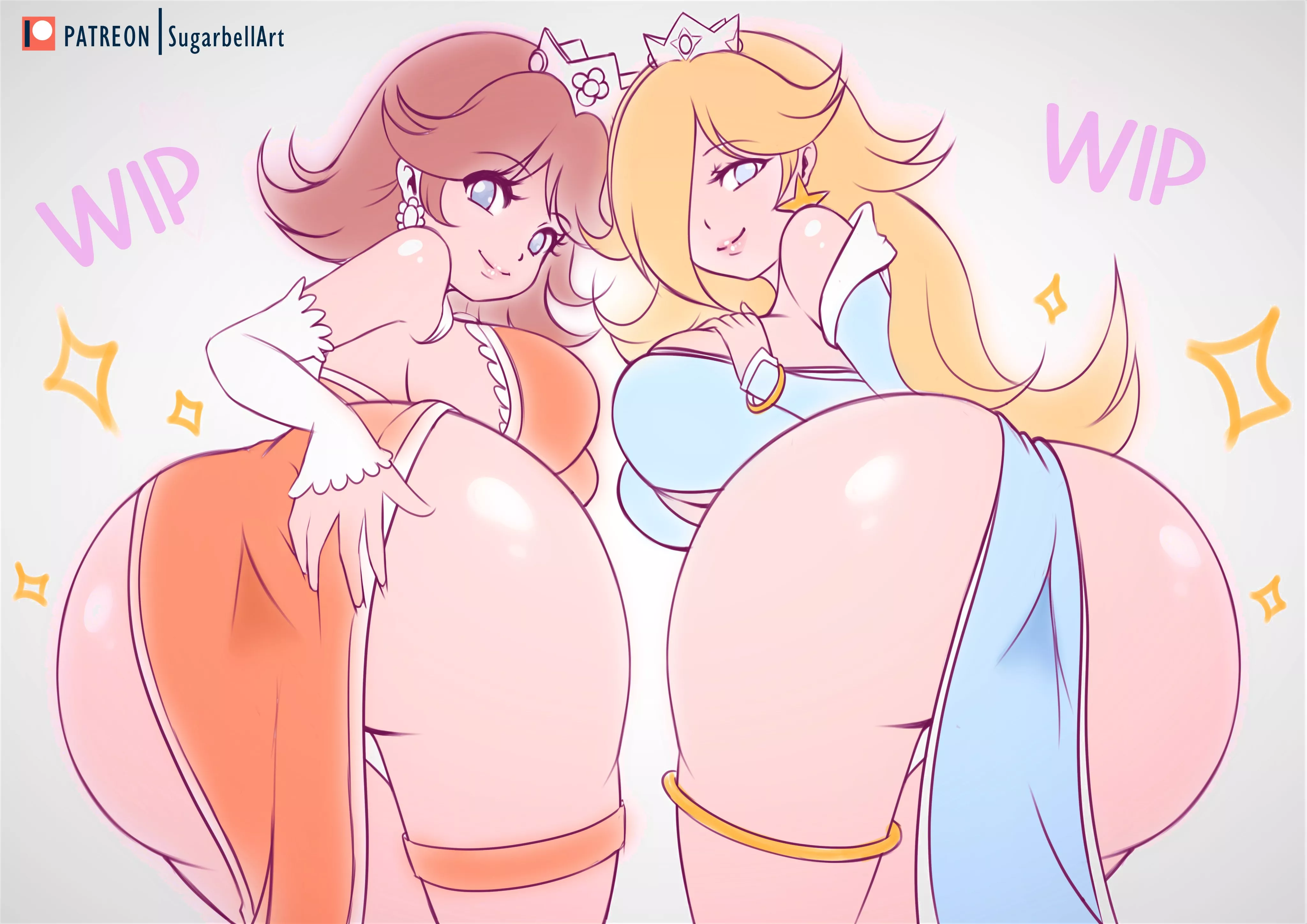 Daisy and Rosalina (sugarbell) [Super Mario Bros]