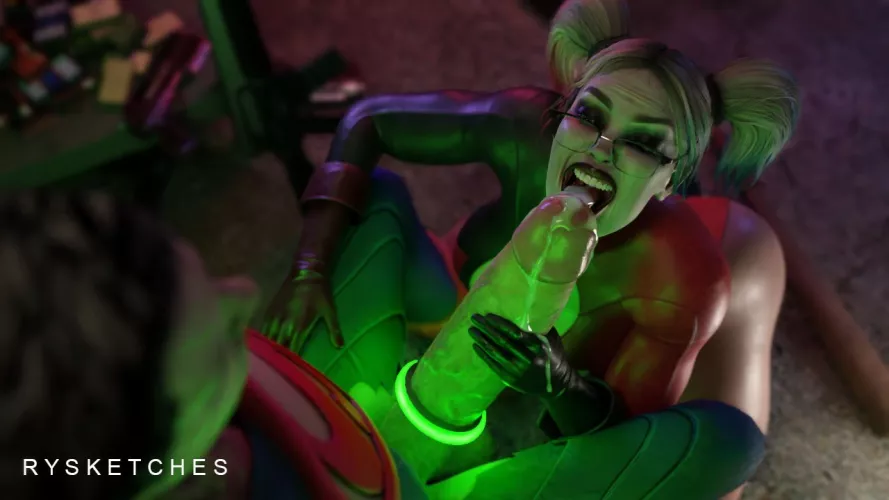 Dr. Harley Quinn treating Superman (rysketches) [DC Comics]