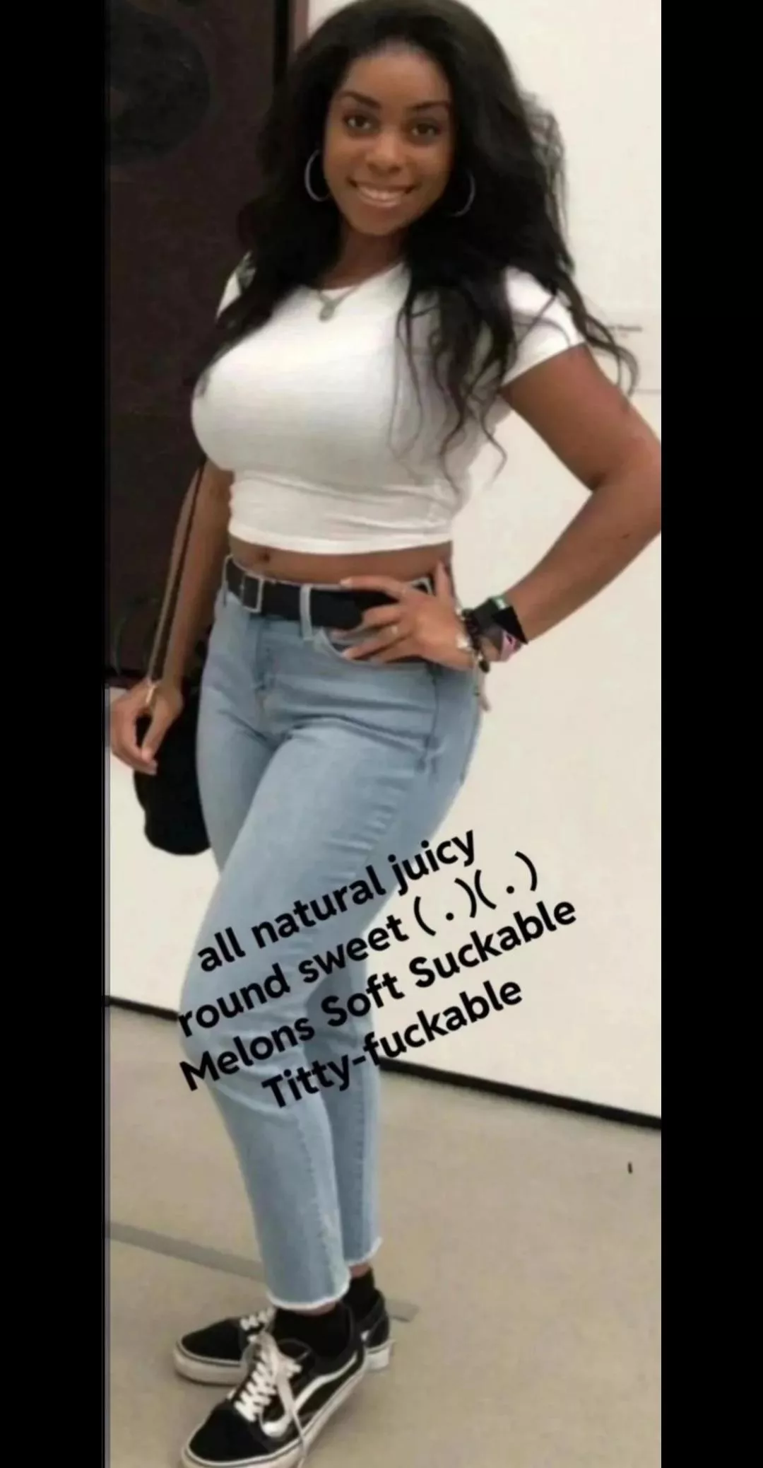 Ebony Sweet Poo Poo with All Natural juicy round Titties( . )( . )Soft Suckable Titty-fuckable