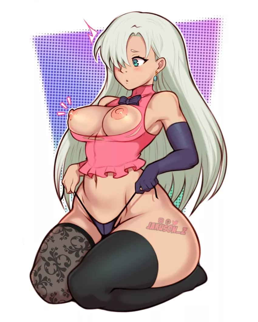 Elizabeth is showing you her titties