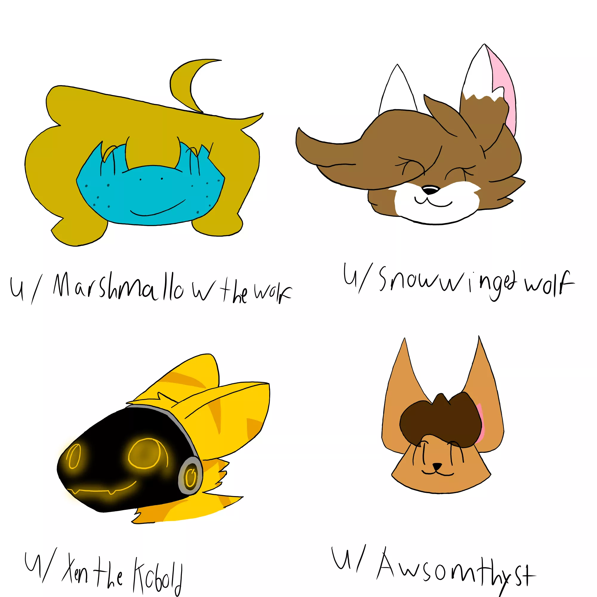 Finally got another 4 furry artists headshots done. I plan on doing one more. (Drawn by me, received permission from all these people to draw it.) Comment if you wanna be considered for the next one Finally got another 4 furry artists headshots done. I plan on doing one more. (Drawn by me, received permission from all these people to draw it.) Comment if you wanna be considered for the next one