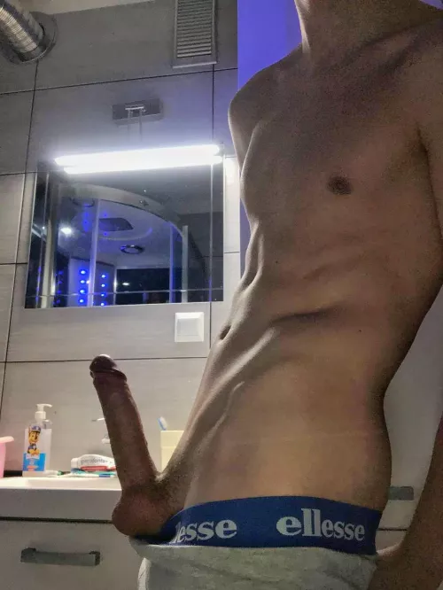 Fit twink need a bro to take care of his big dick 🥵