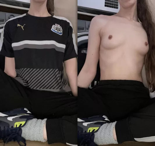 Football shirt on/off 🖤🤍