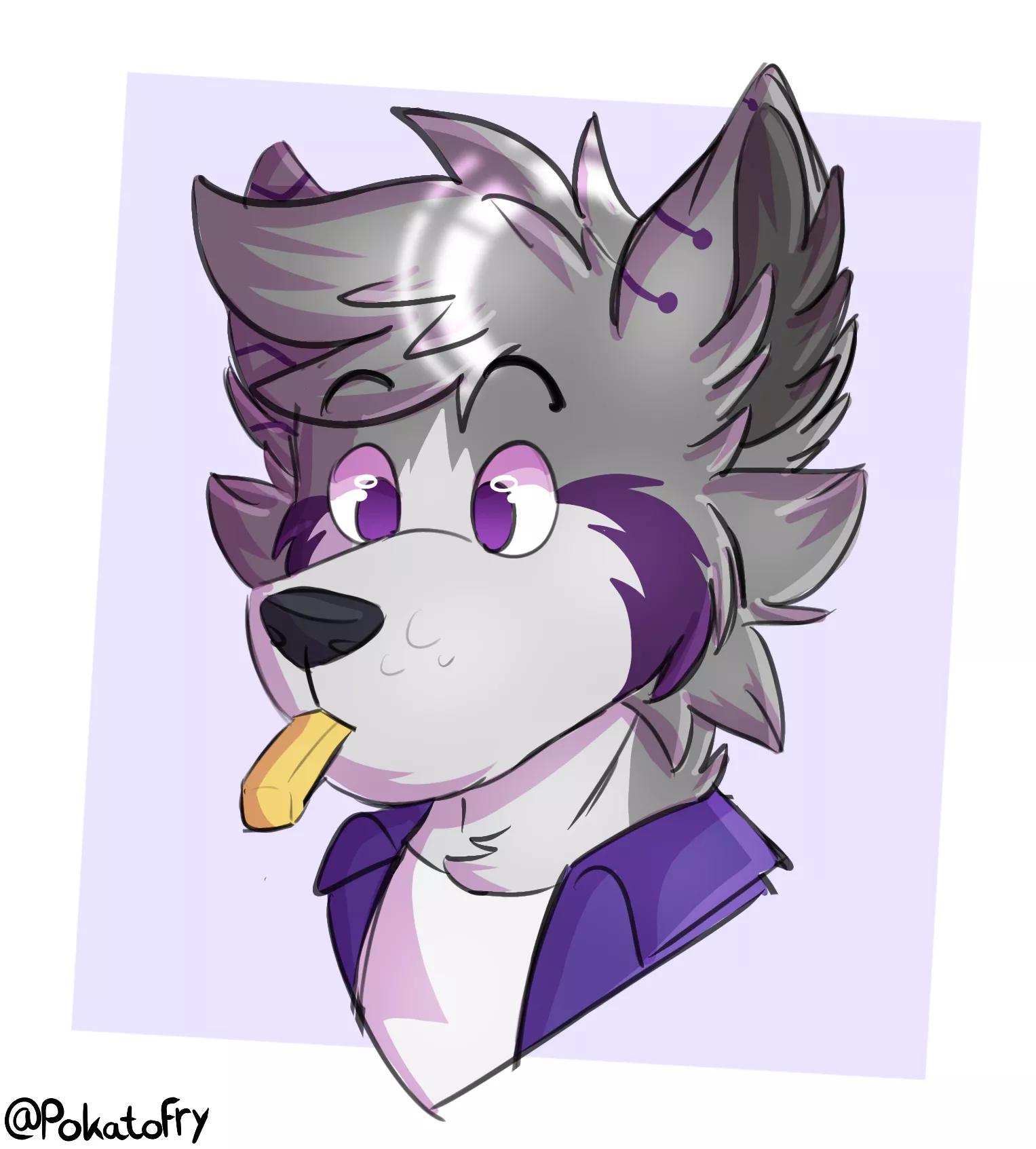 Fry Wolf (Art by me, @PokatoFry on Twitter)