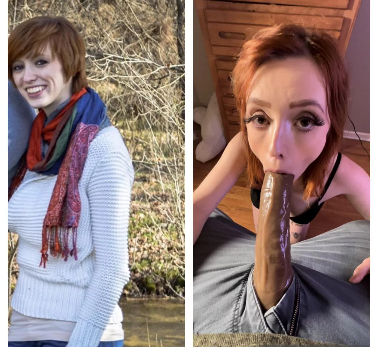 Going from not knowing how to suck a cock to being obsessed with it