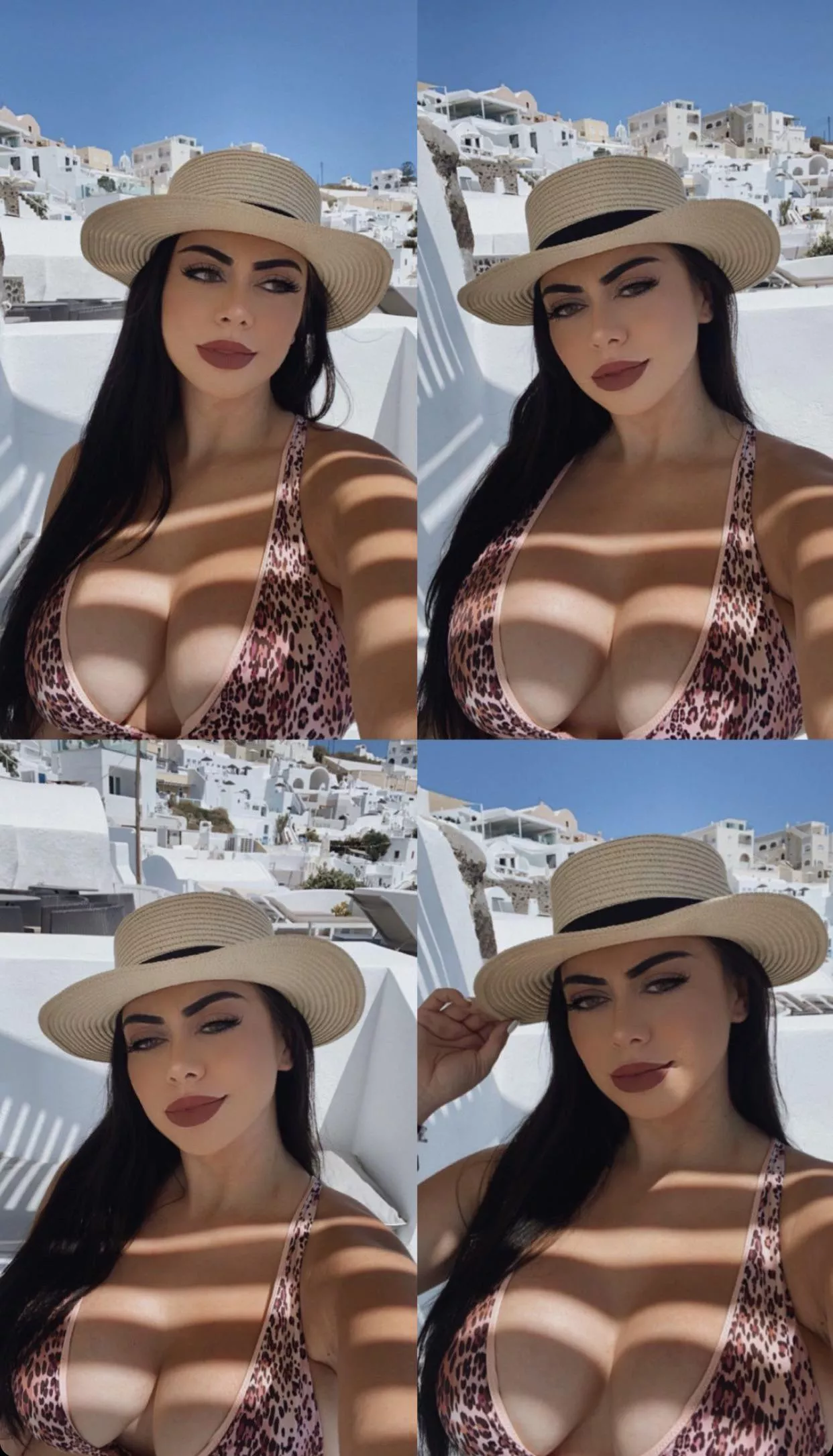 Hat on, tits out