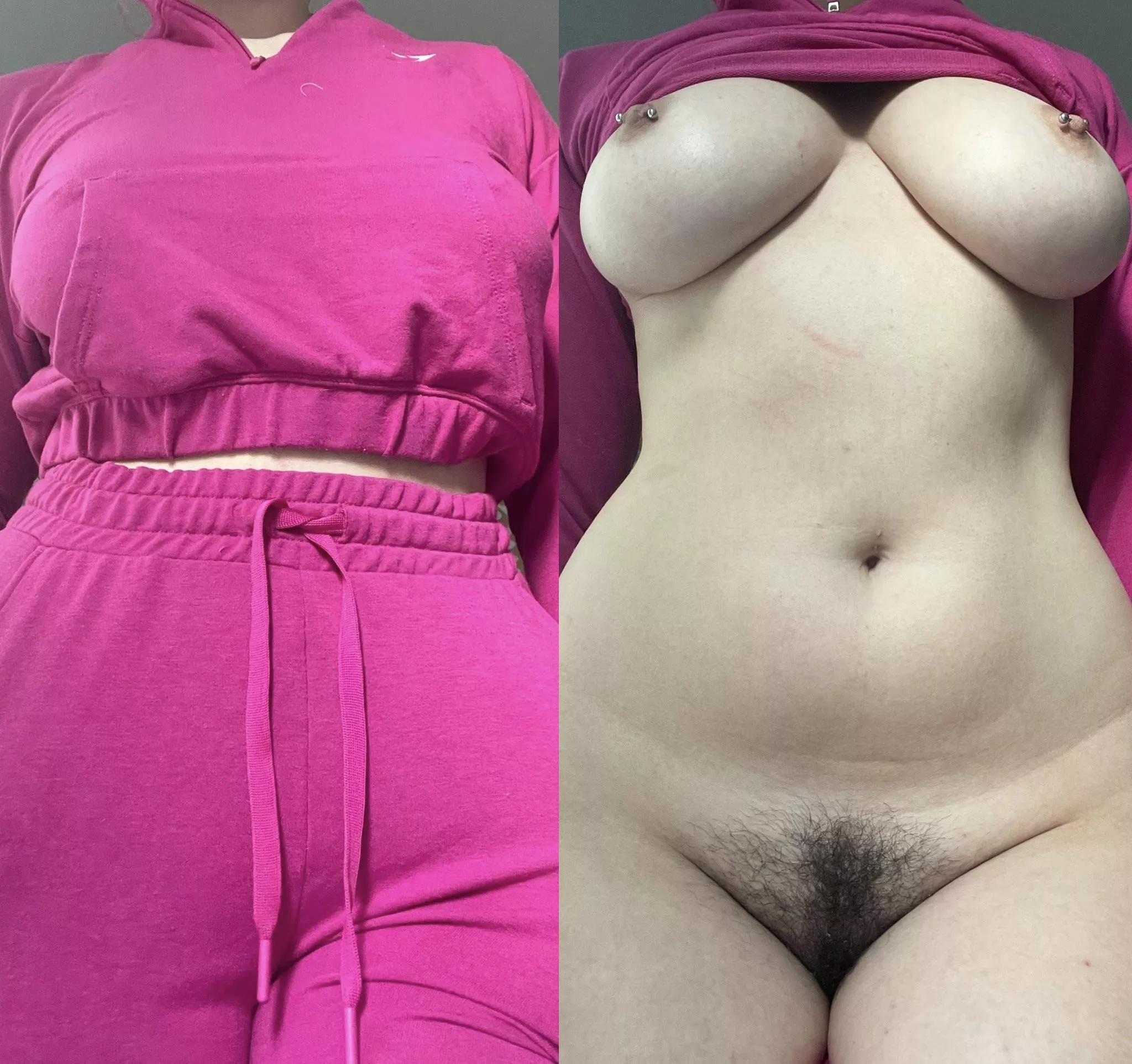 I find on/off photos so sexy. I love showing you what's underneath my clothes