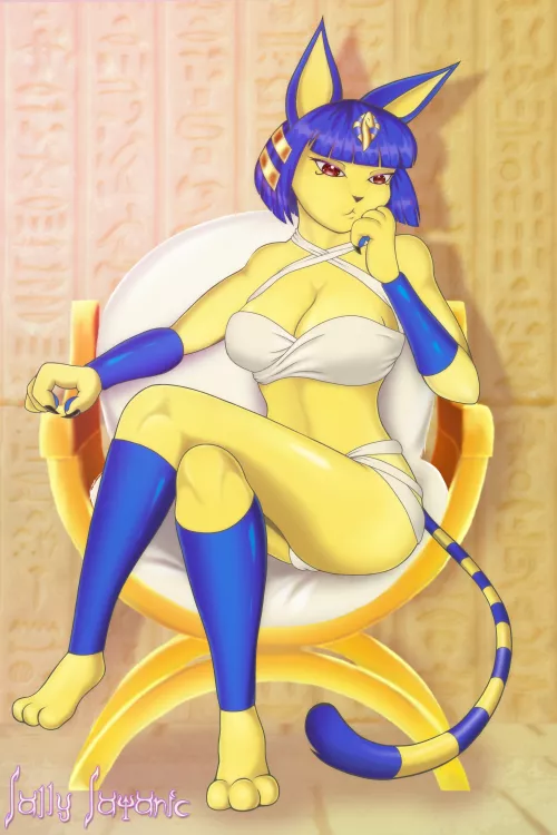 I know the meme is old. But here's Ankha (Art by me) [Q]