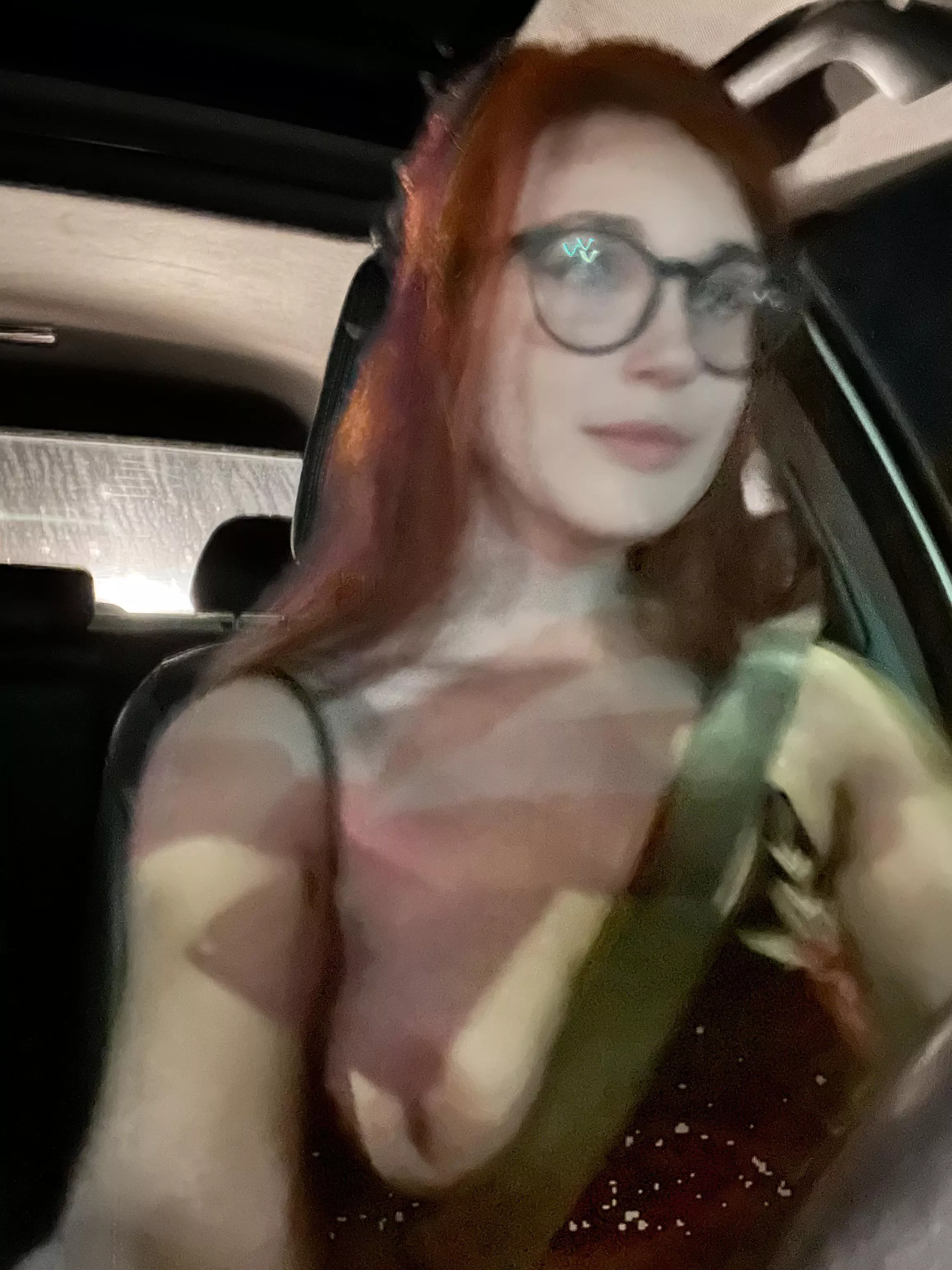 I tried really hard to take a titty pic while driving but I got nervous and it didn’t turn out. Can I can like, a B- for effort?