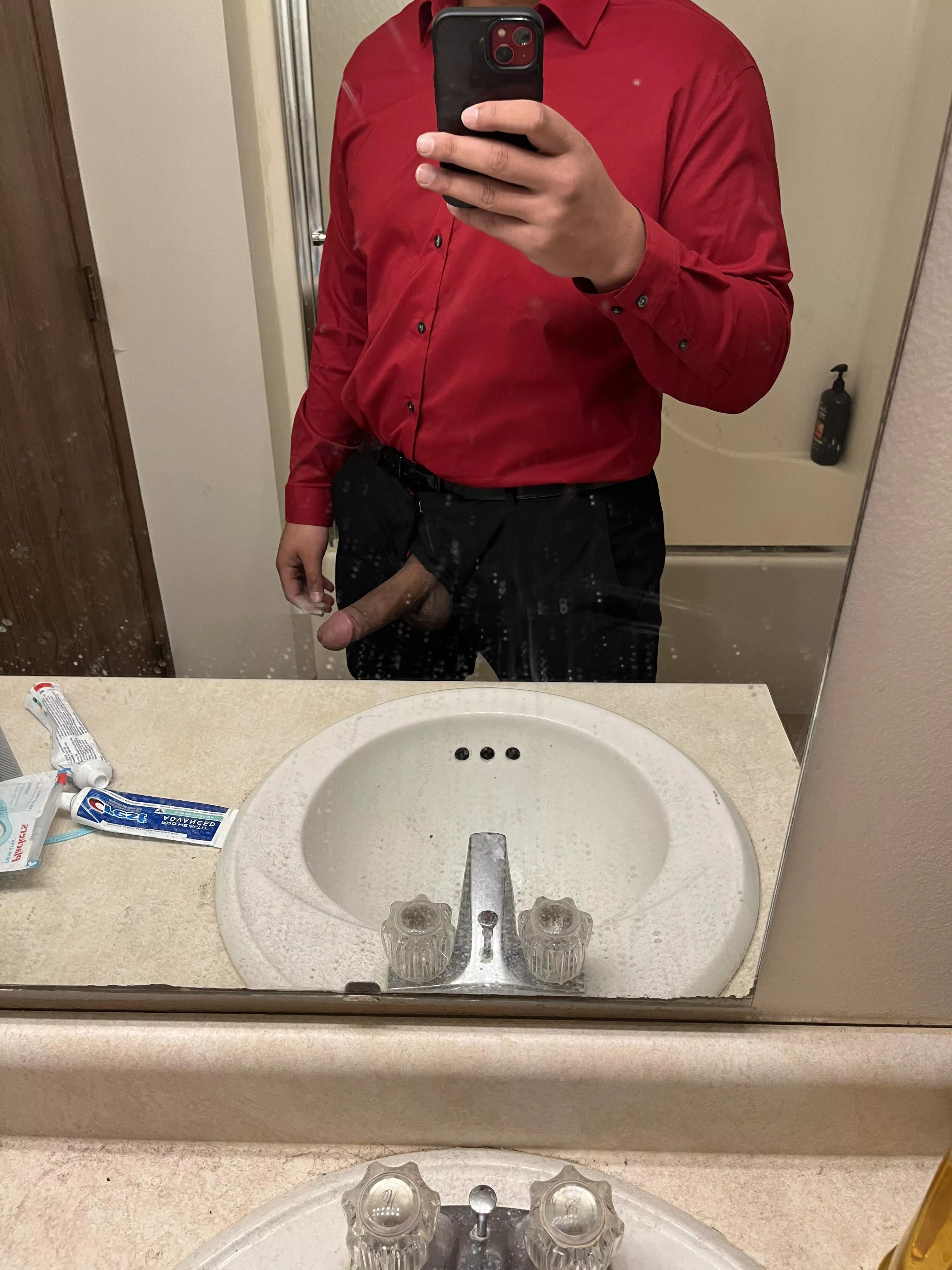 I wonder what my hot coworker would think if she knew I had a big dick