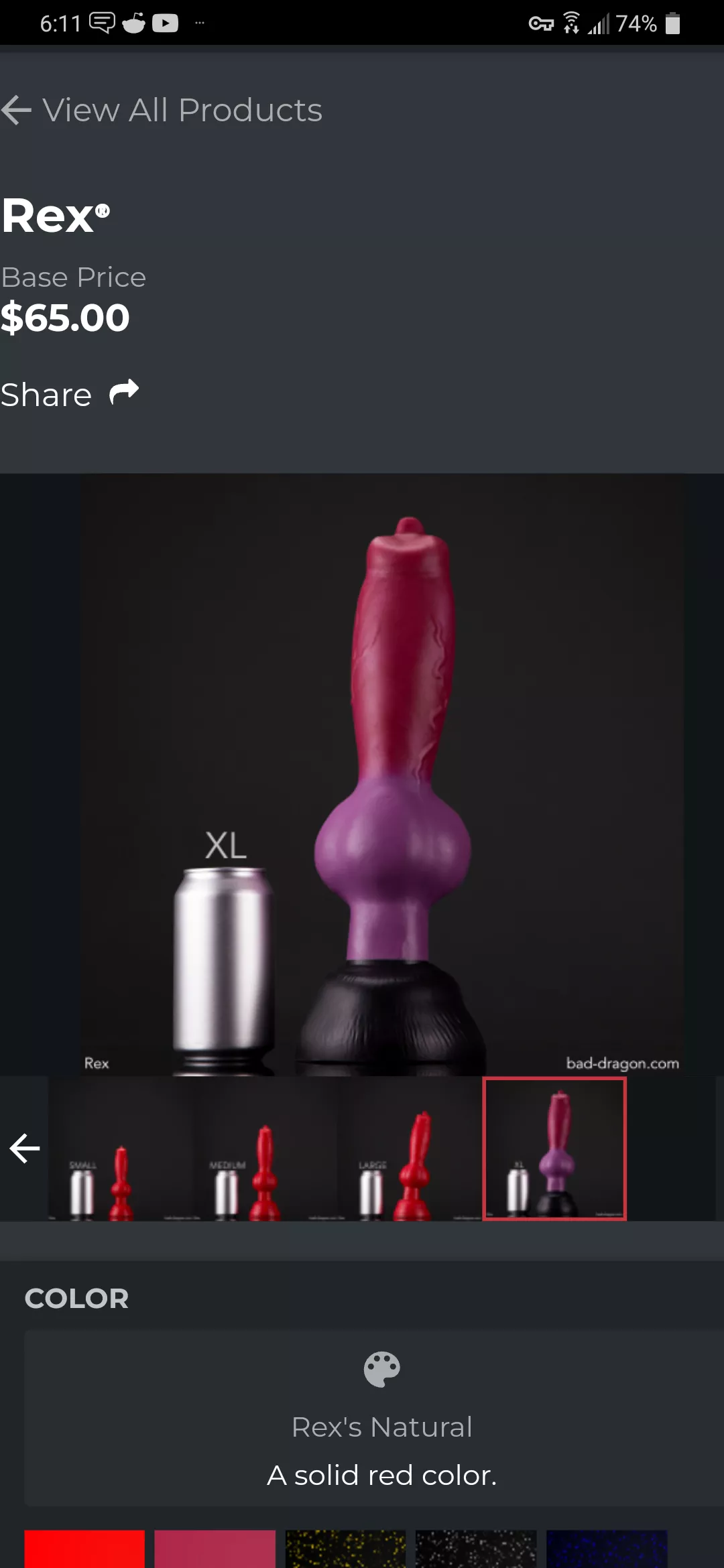 I'm finally about to purchase my first bad dragon and I'm so excited! But before i purchase it, could someone help me find this XL Sex in the wild so I can see if it is the right size? I'm finally about to purchase my first bad dragon and I'm so excited! But before i purchase it, could someone help me find this XL Sex in the wild so I can see if it is the right size?