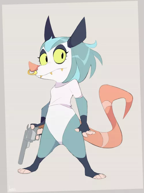 Just sharing my art, drew this punk possum