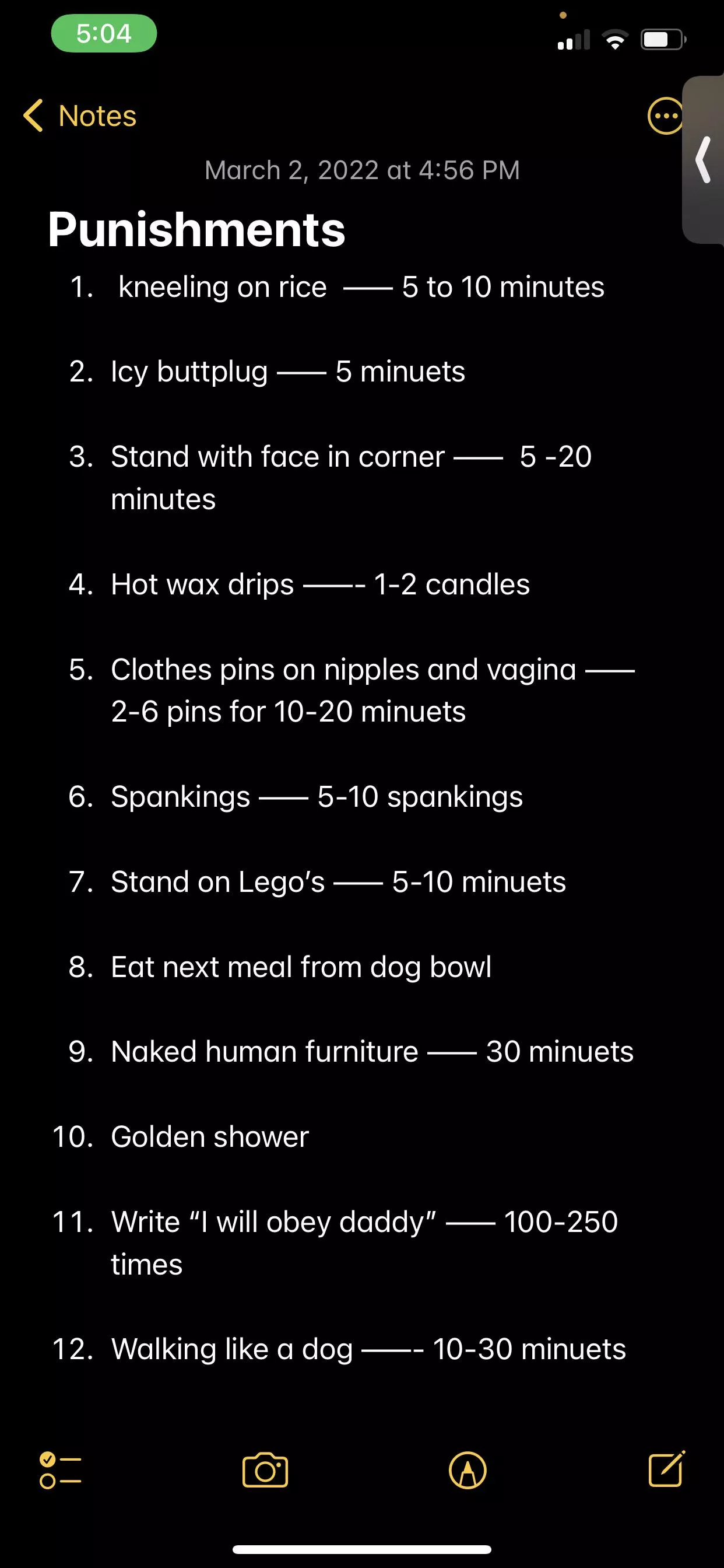 Just starting to get fully into becoming a Dom, would these be good starter punishments or what are some good ones? Sub agrees on these but feel like they could be better, advice? Just starting to get fully into becoming a Dom, would these be good starter punishments or what are some good ones? Sub agrees on these but feel like they could be better, advice?