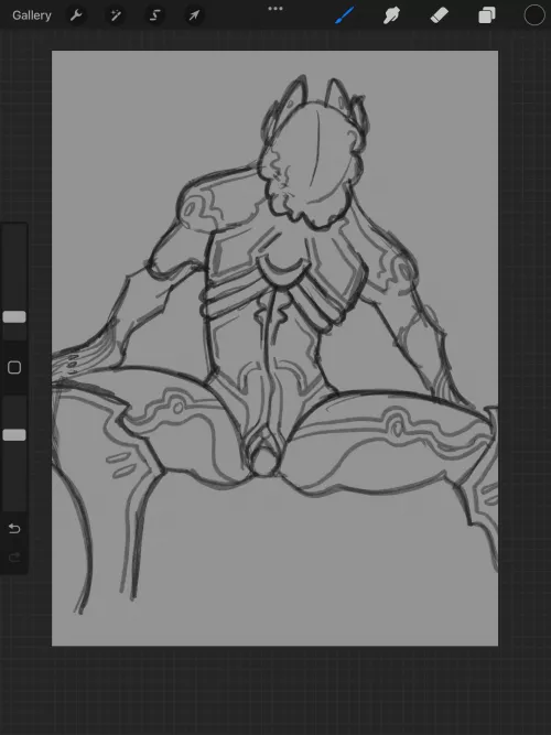 Lavos wip bcs I can’t draw anything else beside porn rn (is this considered genderbend?)