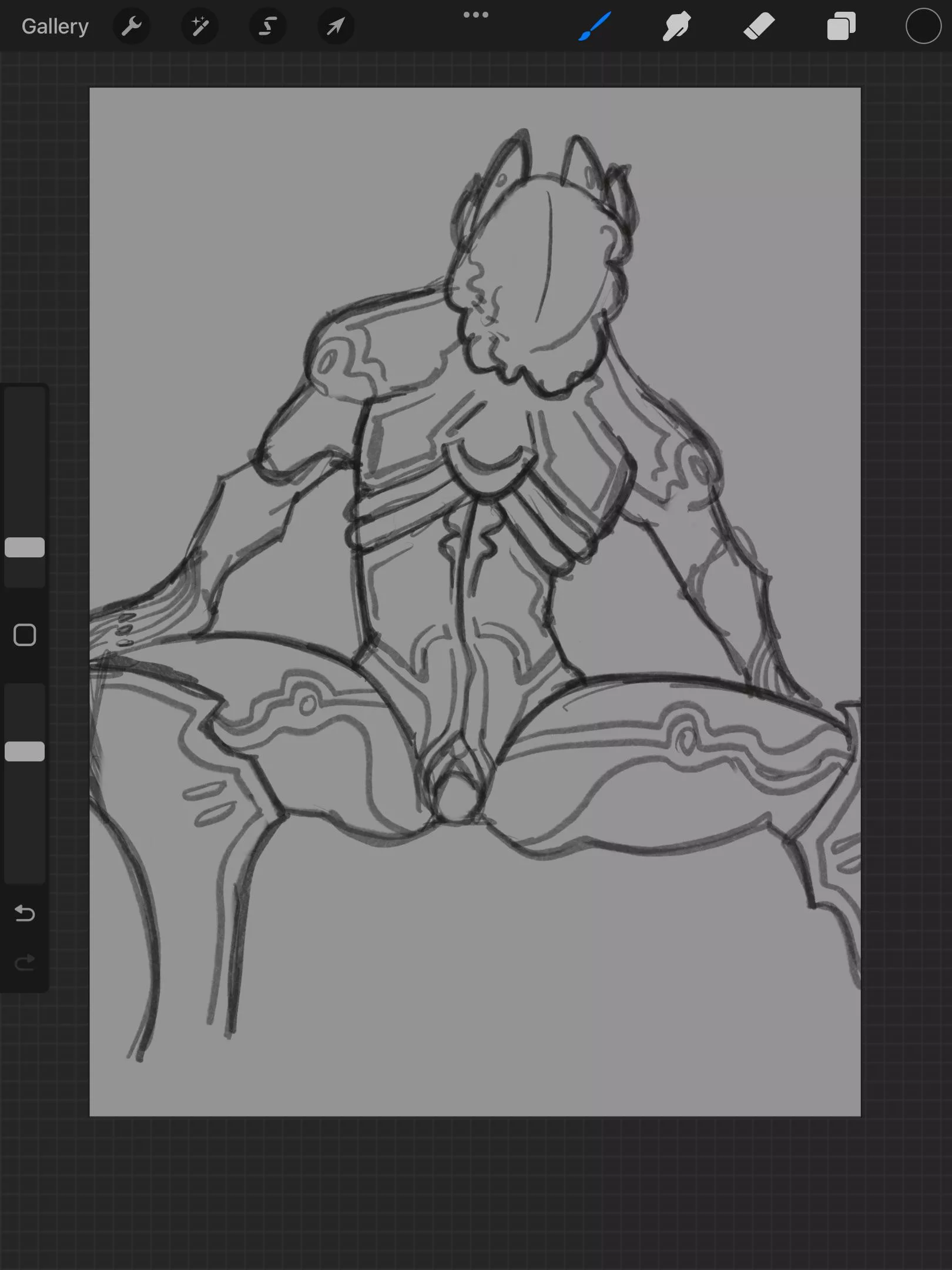 Lavos wip bcs I can’t draw anything else beside porn rn (is this considered genderbend?)