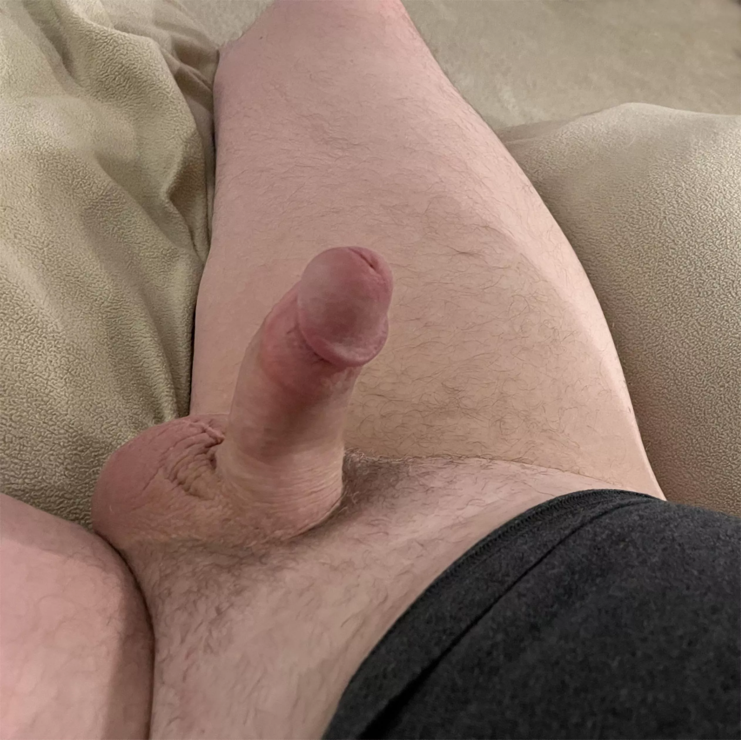 Lazy Saturday night, watching TV and stroking