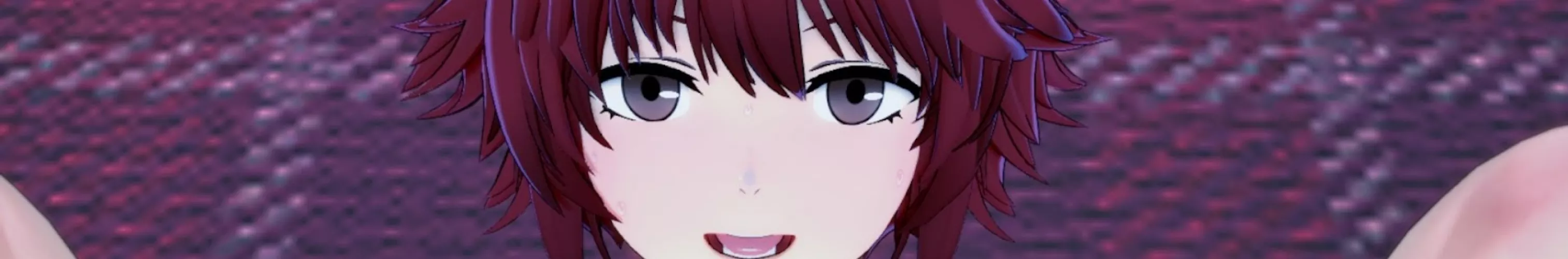 LF color source: 1girl, short hair, red hair, crop, face, grey eyes, mouth open, bangs, 3d