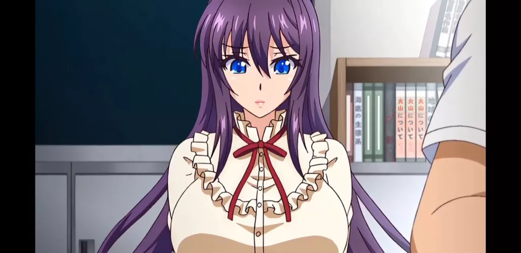 LF color source: Big boobs, blue eyes, purple hair, schoolgirl, school setting, student