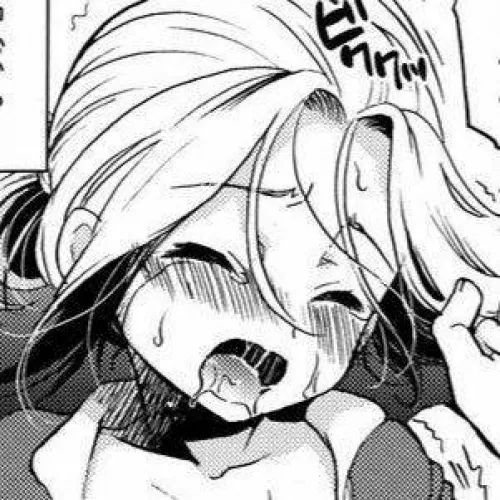 LF Mono Source: 1girl, face focused, white hair, long hair, sweating, sweat drop, tear drop, crying, blush, drool, closed eyes, saliva trail, mouth open, japanese text, hair between eyes, collarbone, trembling