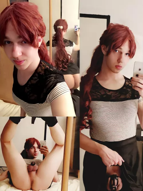 look at this cute sissy (Kiara) 💗 I think she did a wonderful job with her presentation 😇 I'm going to reward her by having her do a pussy masturbate session for us 😈😏