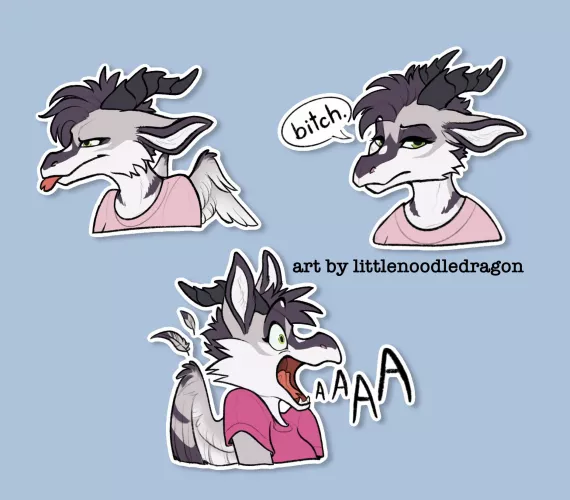 Made some stickers last night while a little tipsy, and I quite like how they turned out!