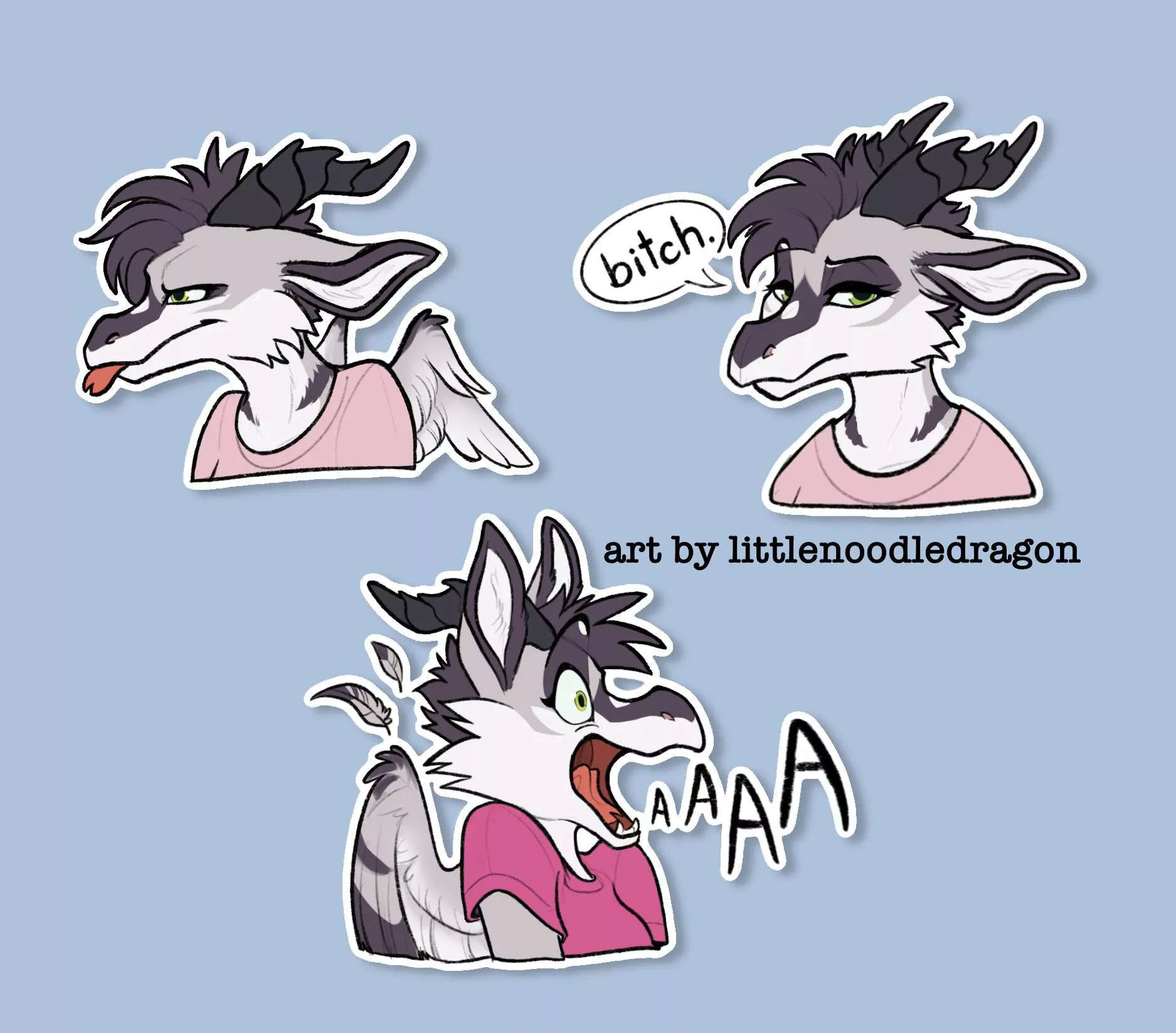 Made some stickers last night while a little tipsy, and I quite like how they turned out!