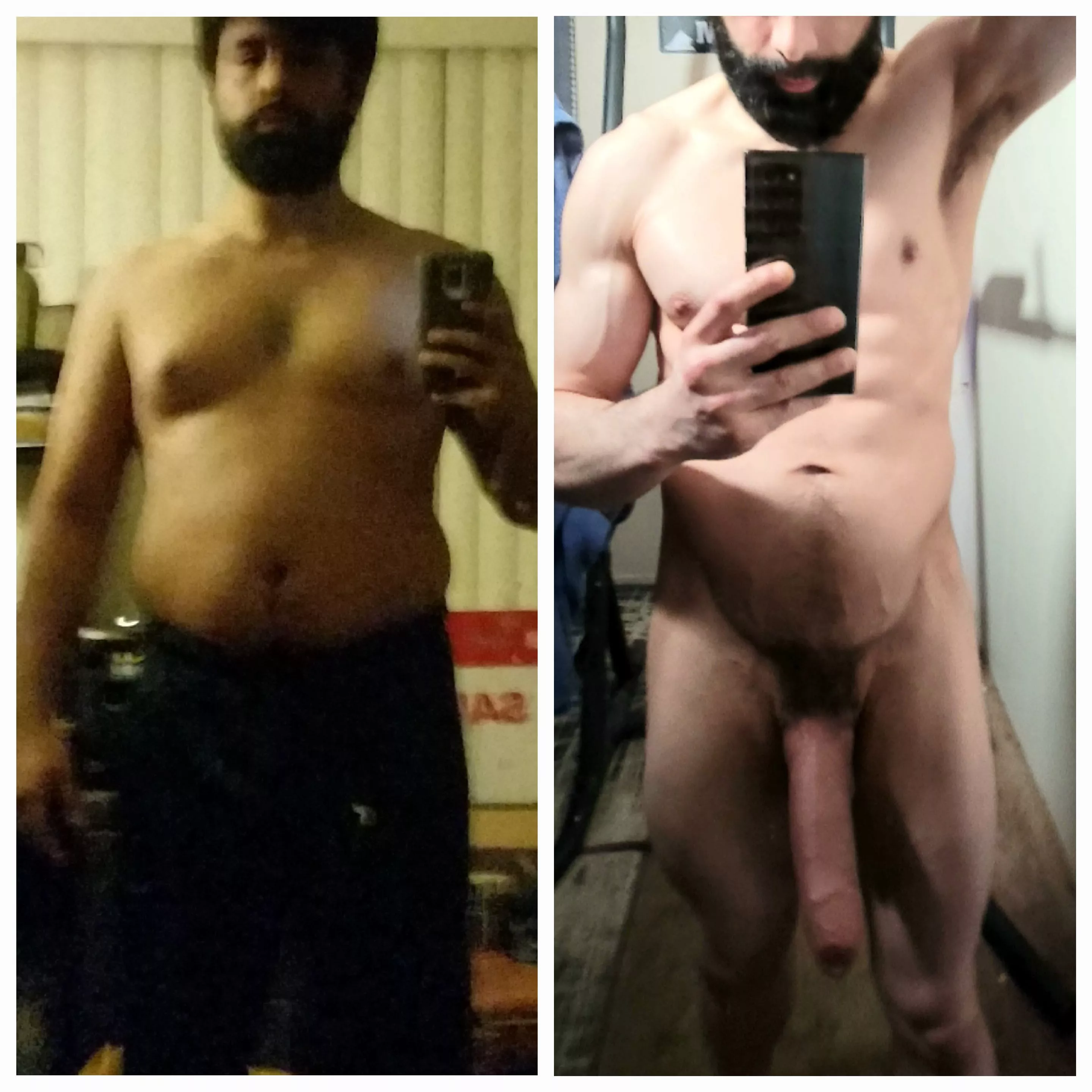 my before and after. I gained weight in different areas