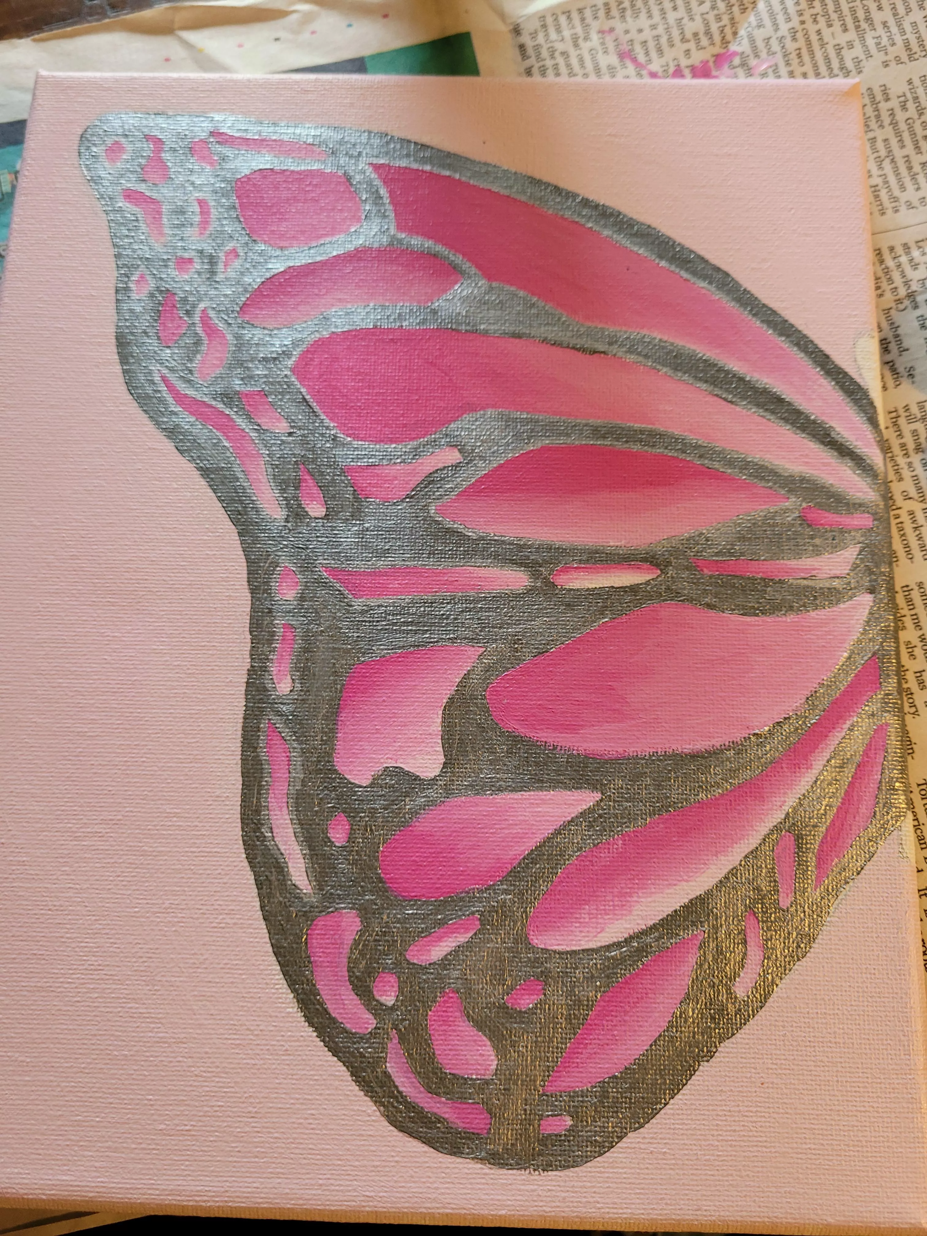 My daddy is spending time with some friends, so I'm working on adding details to a butterfly painting of mine. ☺️ With the additional support from My Hero Academia in the background. My daddy is spending time with some friends, so I'm working on adding details to a butterfly painting of mine. ☺️ With the additional support from My Hero Academia in the background.