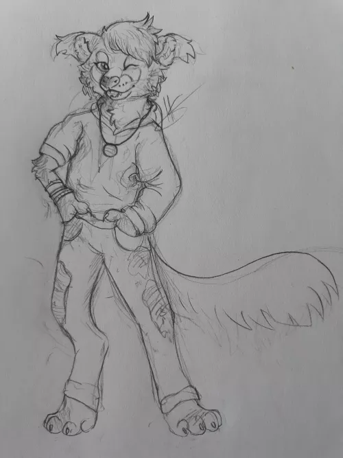 My first actual attempt at drawing a Fursona! She's a binturong. Anyone have name suggestions?