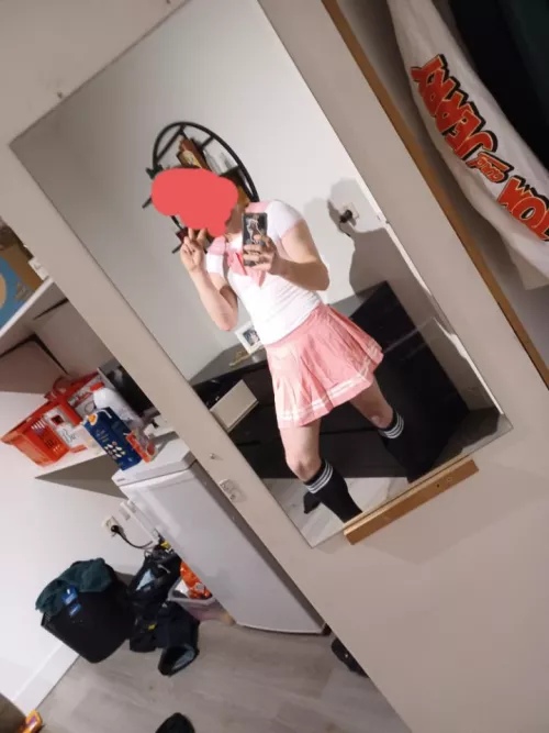 my first fembou outfit🥰 srry for not showing my face !!! bdw do i look good in it or is it to tight ??