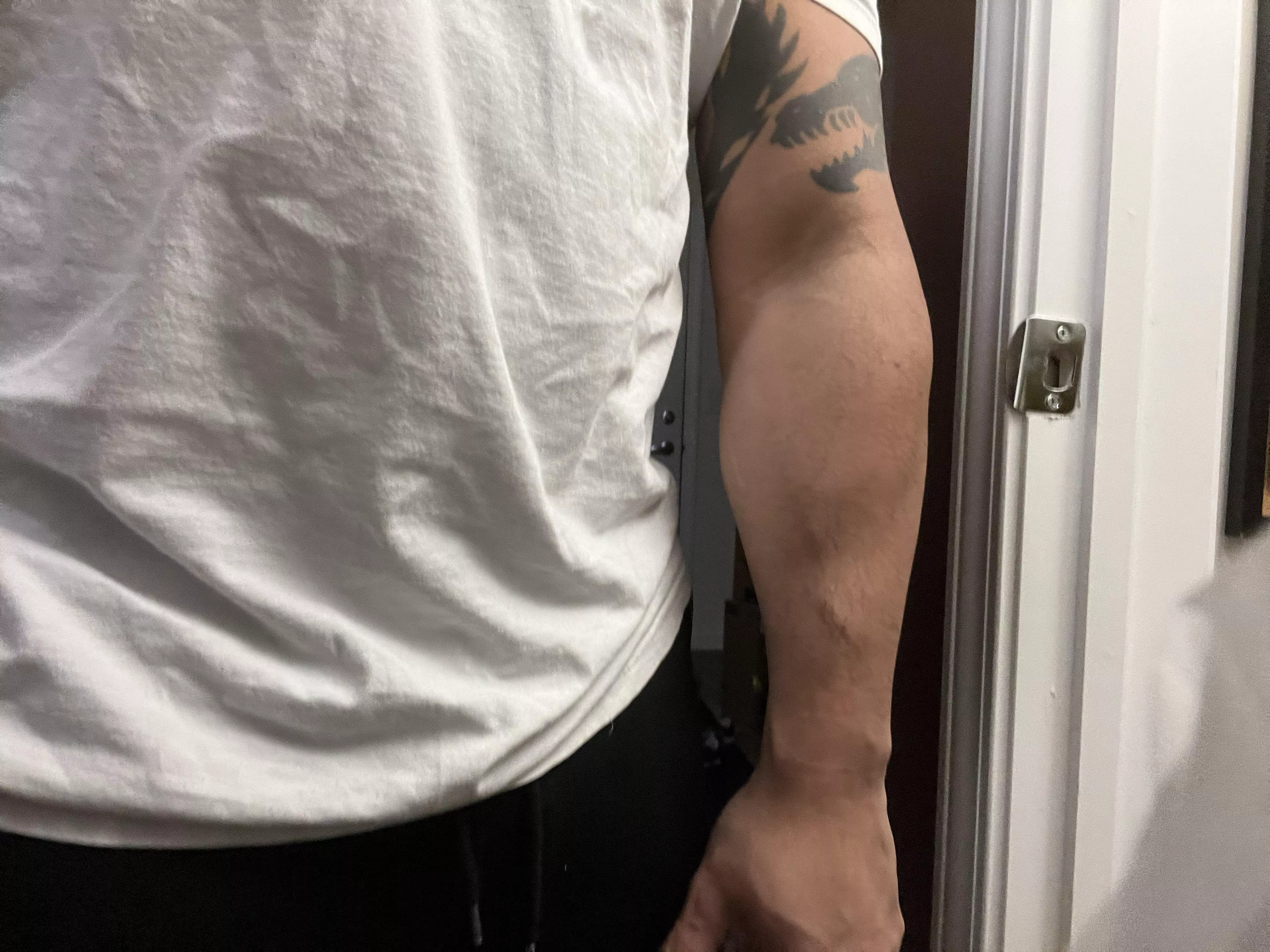 My forearm and wrinkled shirt. 😅