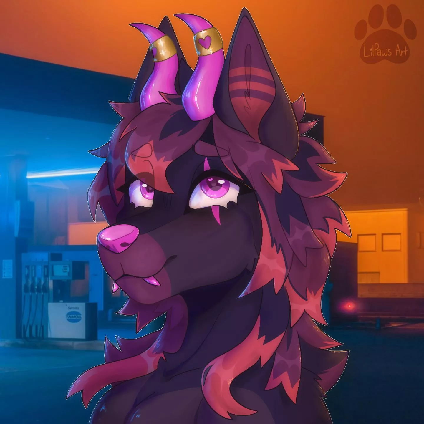 My sona Shenzi! She's a Doberman x HellHound. [art by me]