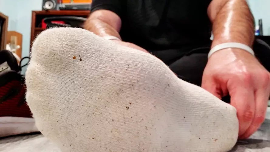 My sweaty white workout socks 😏