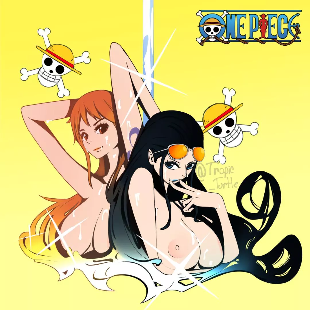 Nami & Robin/Panty & Stocking cover art (Tropic_Turtle)