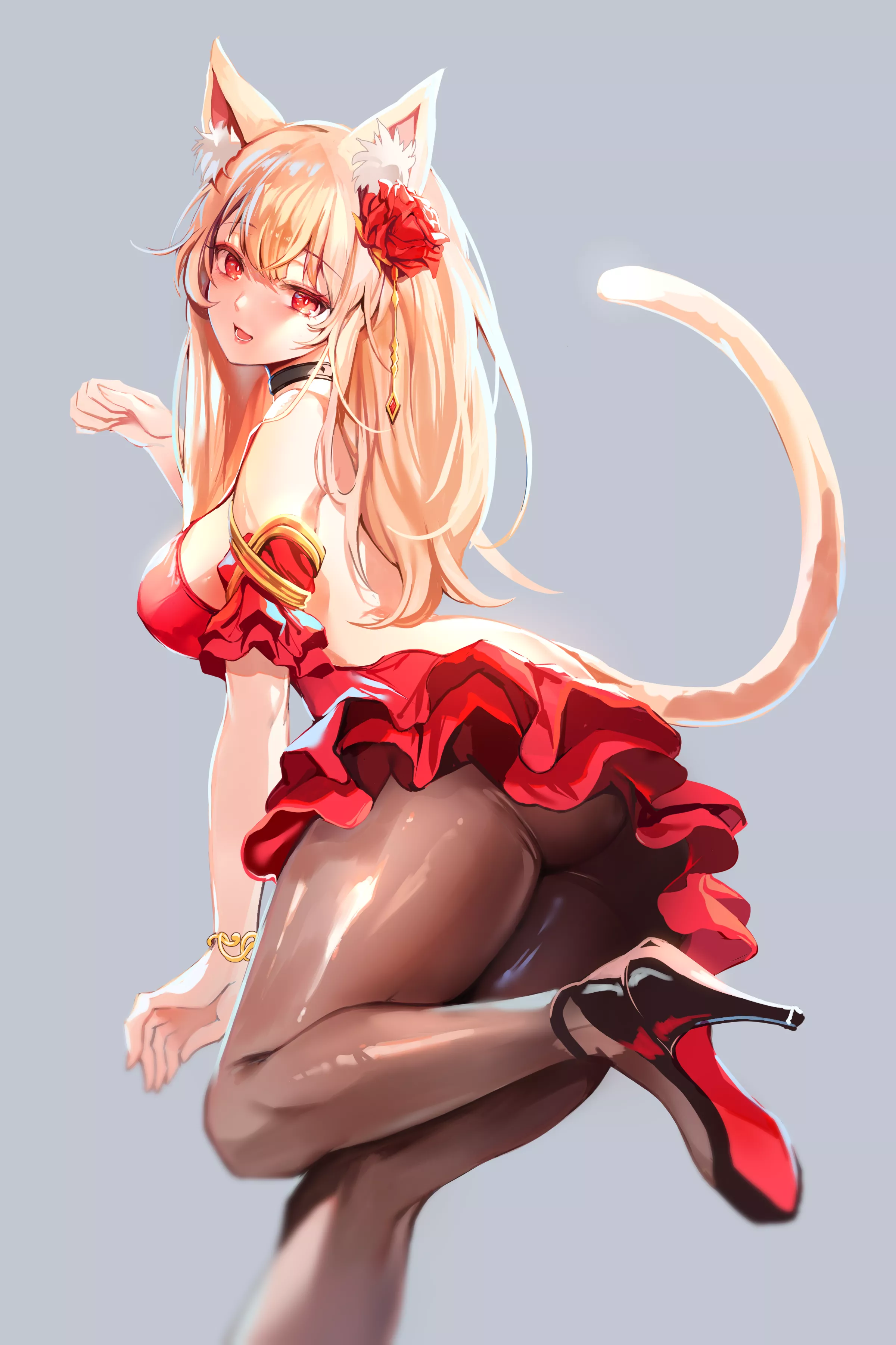 Neko in a red dress Neko in a red dress
