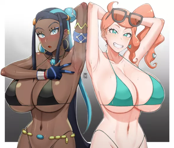 Nessa & Sonia Bikini Sluts (Handplug ) [Pokemon]
