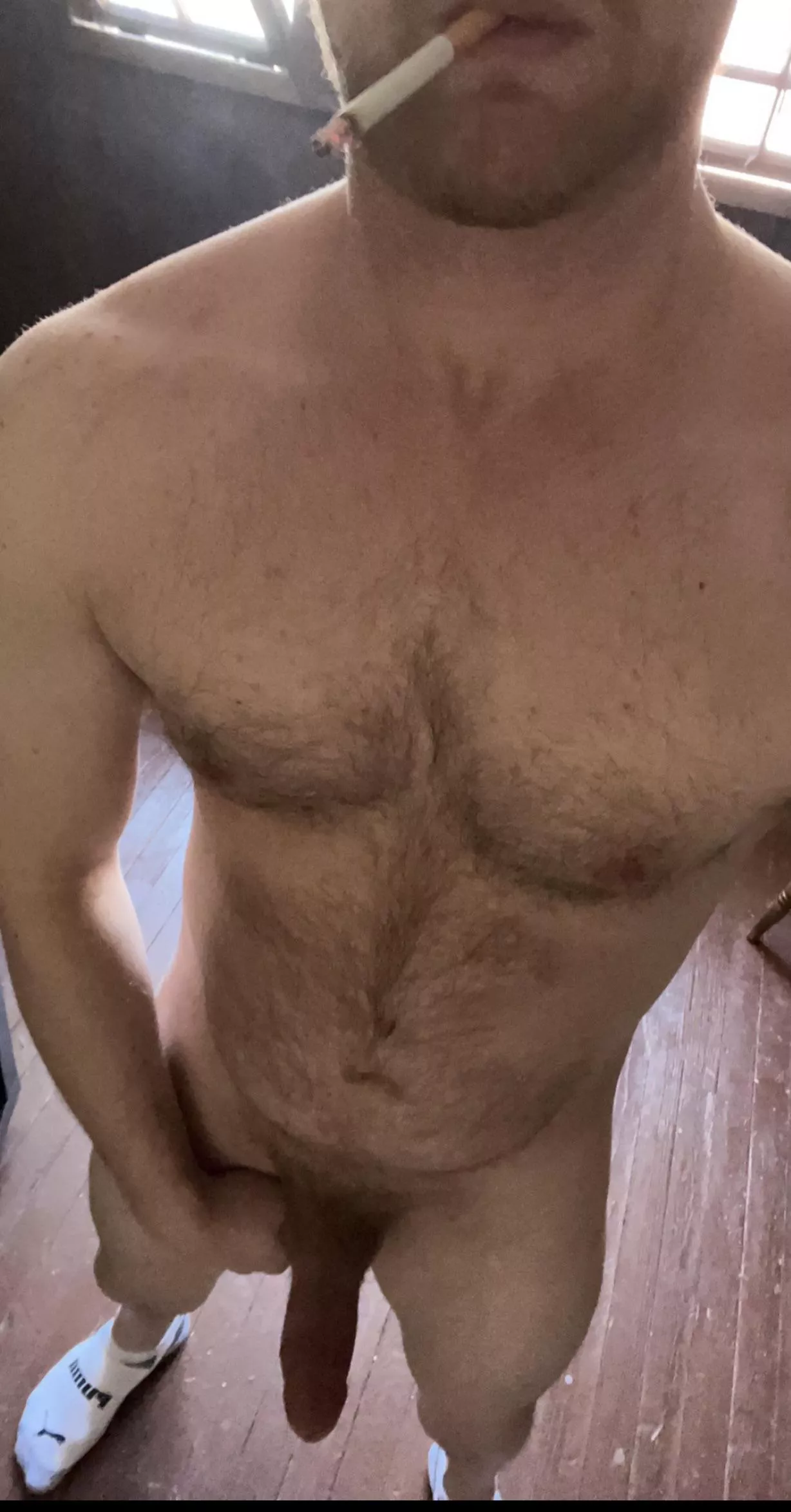 Nude smoke break. Who’s joining?